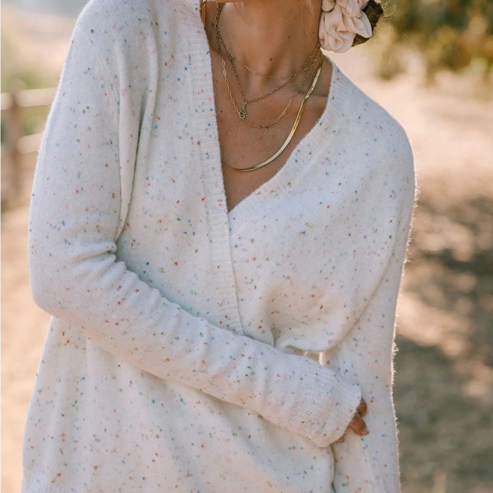 Whimsical confetti sweater - comfy, cozy size Medium